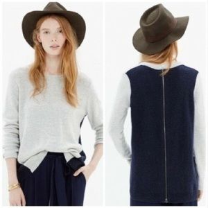 Made well two-tone sweater with zipper up the back
